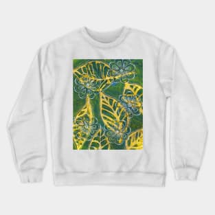 Leaves and Flowers 21 Monoprint with Ink Crewneck Sweatshirt